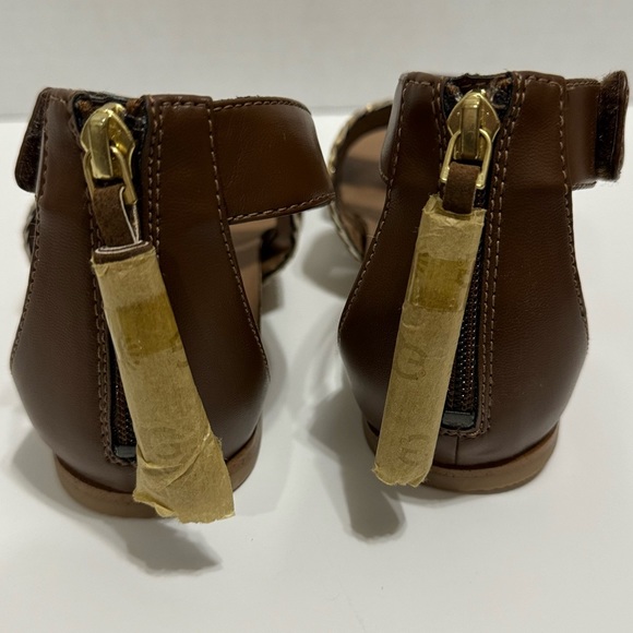 UGG “Mirabel” Metallic Leather Woven Ankle Strap Tassel Sandals NWOT/NWOB - Picture 7 of 10